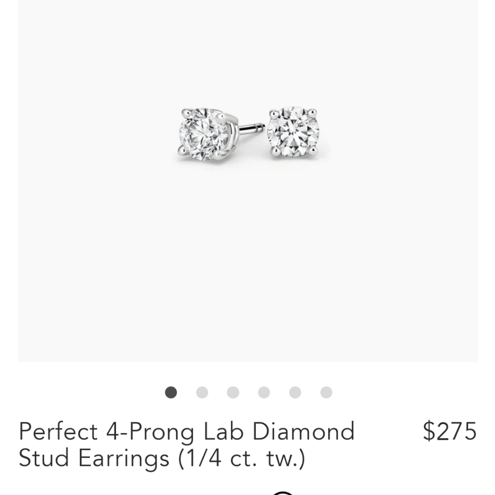 1/4 carat diamond and white gold earrings